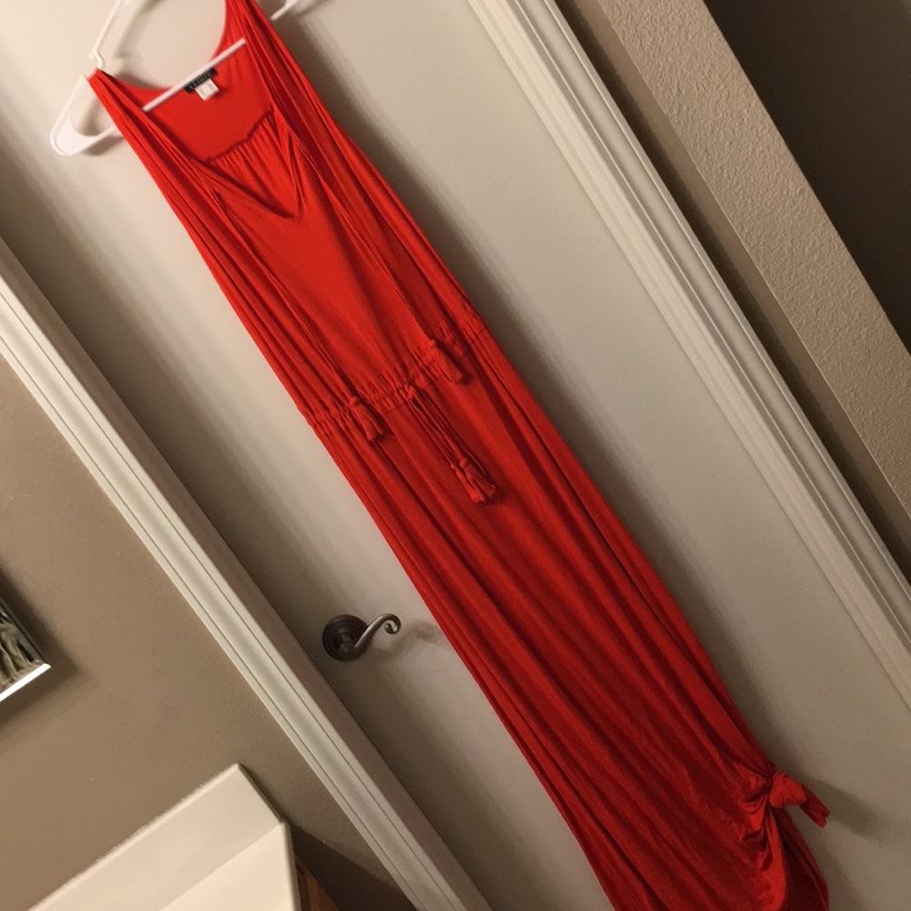 Venus Orange Cotton Maxi Dress